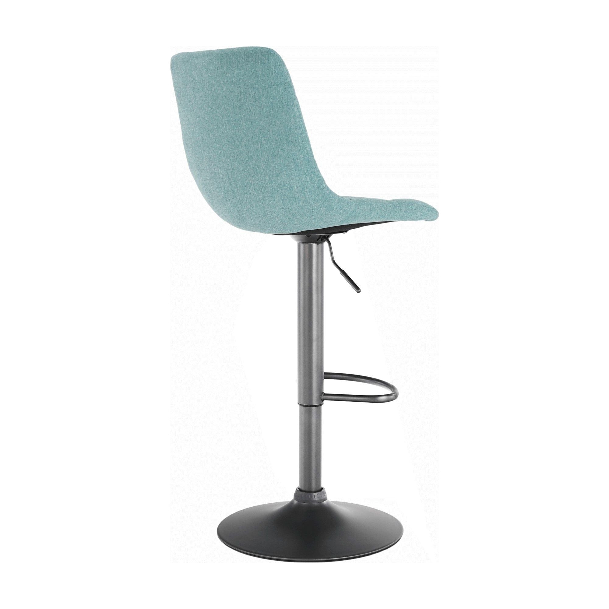 Scaun bar LAHELA, verde menta/negru, stofa clasica/metal, 44x50x91/112 cm