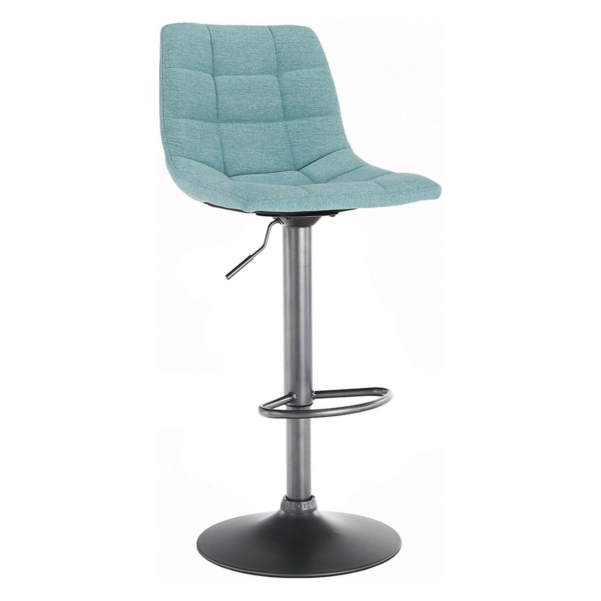 Scaun bar LAHELA, verde menta/negru, stofa clasica/metal, 44x50x91/112 cm