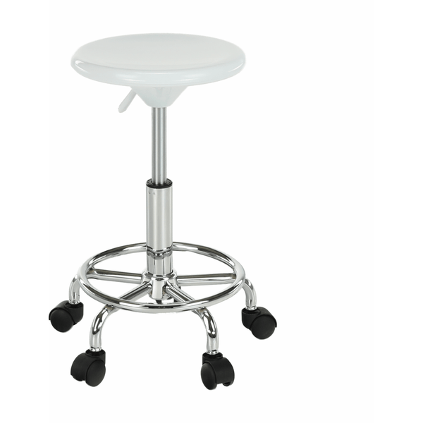 Scaun bar MABEL 3 NEW, alb/crom, plastic/metal, 35x35x43/55 cm