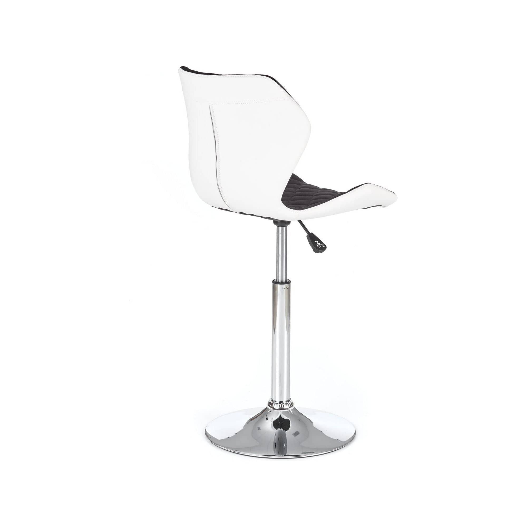 Scaun bar Matrix 2, negru/crom, piele ecologica/stofa/otel, 48x53x92/104 cm