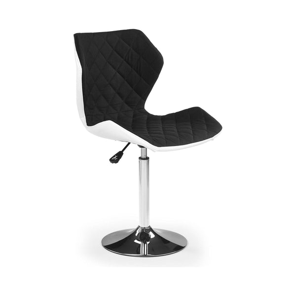 Scaun bar Matrix 2, negru/crom, piele ecologica/stofa/otel, 48x53x92/104 cm