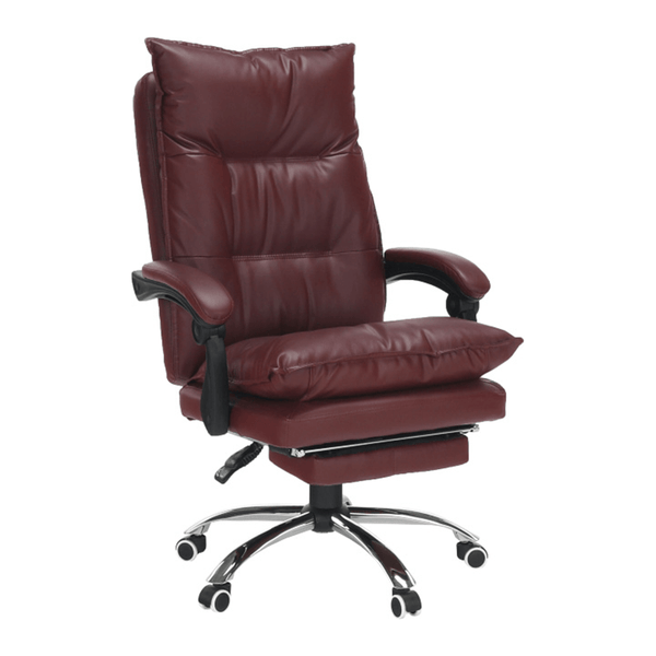 Scaun birou DRAKE, visiniu/crom, piele ecologica/metal, 72x85x111/118 cm