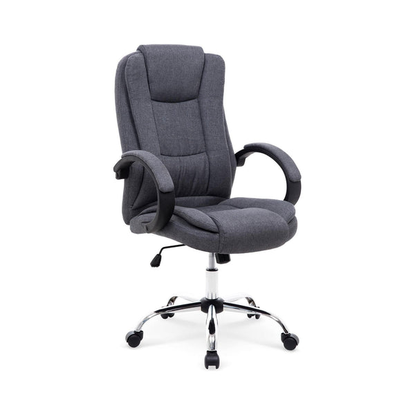 Scaun birou RELAX 2, gri inchis/crom, stofa clasica/metal, 64x75x110/118 cm