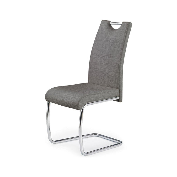 Scaun bucatarie K349, gri/crom, stofa clasica/metal, 42X60X97 CM
