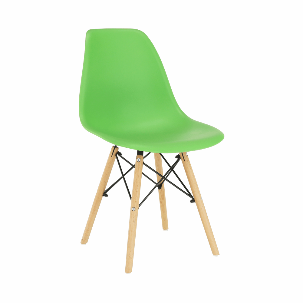 Scaun CINKLA 3 NEW, verde/fag, plastic/lemn, 46x54x82 cm