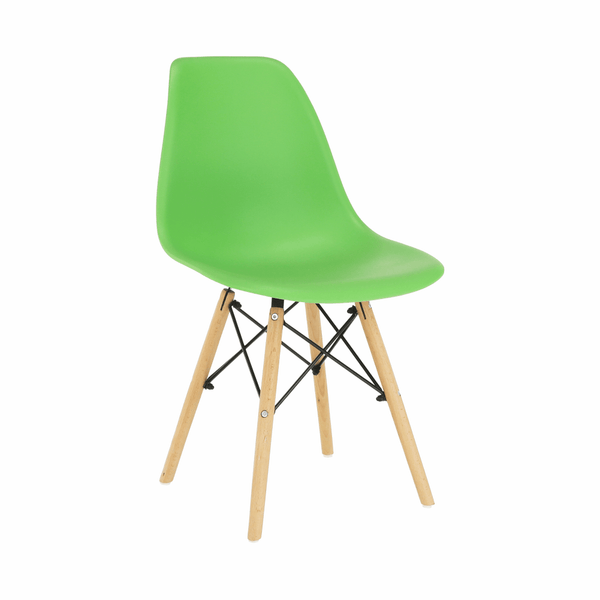 Scaun CINKLA 3 NEW, verde/fag, plastic/lemn, 46x54x82 cm
