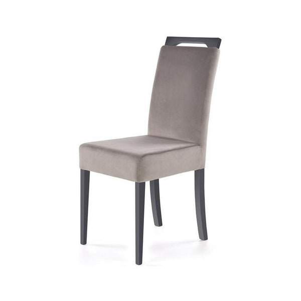 Scaun CLARION, gri/gri grafit, stofa catifelata/lemn de fag, 42x58x97 cm