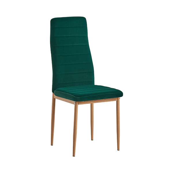 Scaun COLETA NOVA, verde smarald/stejar, stofa catifelata/metal, 41x49x96 cm