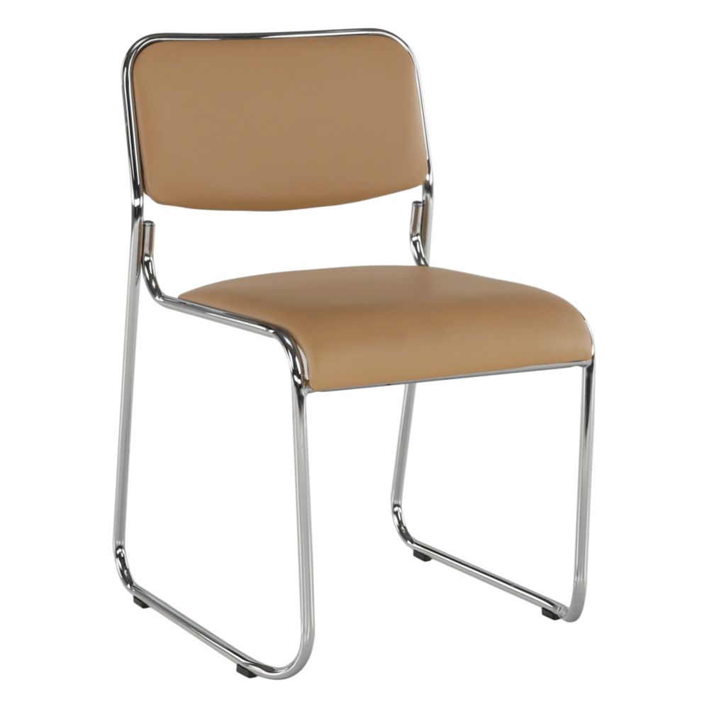 Scaun conferinta BULUT, maro/crom, piele ecologica/metal, 50x56x76 cm