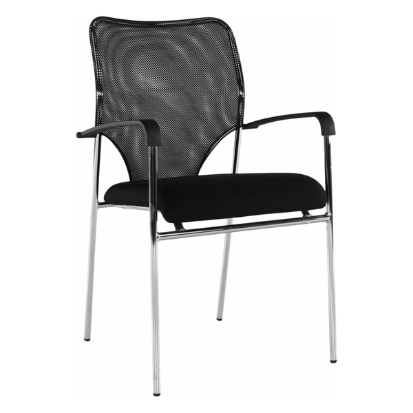Scaun conferinta UMUT, negru/crom, plasa/metal, 54x56x82 cm