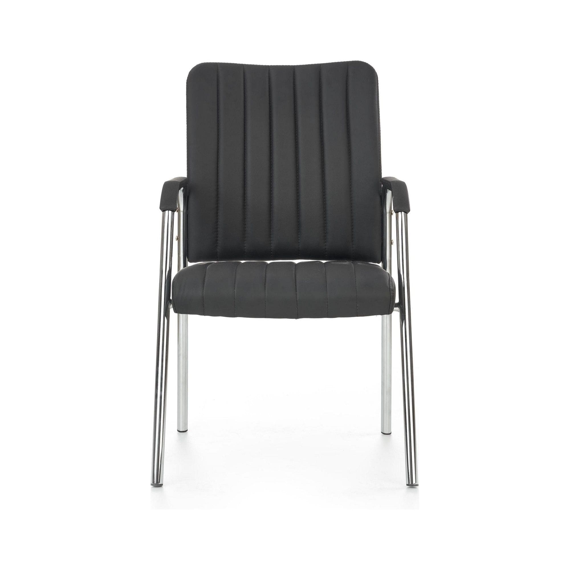 Scaun conferinta VIGOR, negru, piele ecologica/metal, 53x58x92 cm