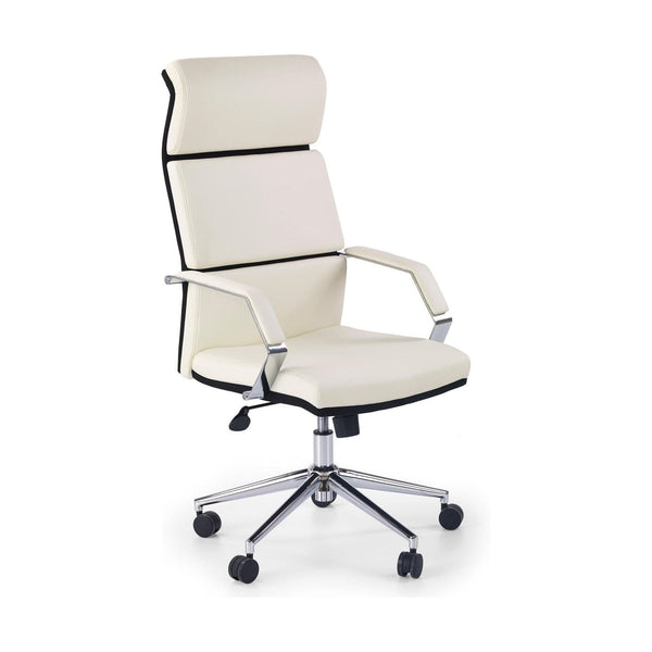 Scaun de birou COSTA, alb/negru, piele ecologica, 60x63x117/124 cm