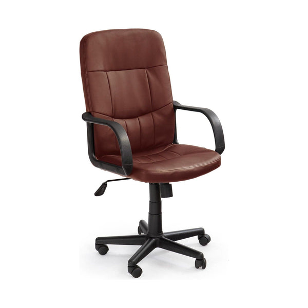 Scaun de birou DENZEL, maro inchis, piele ecologica, 58x60x100/110 cm