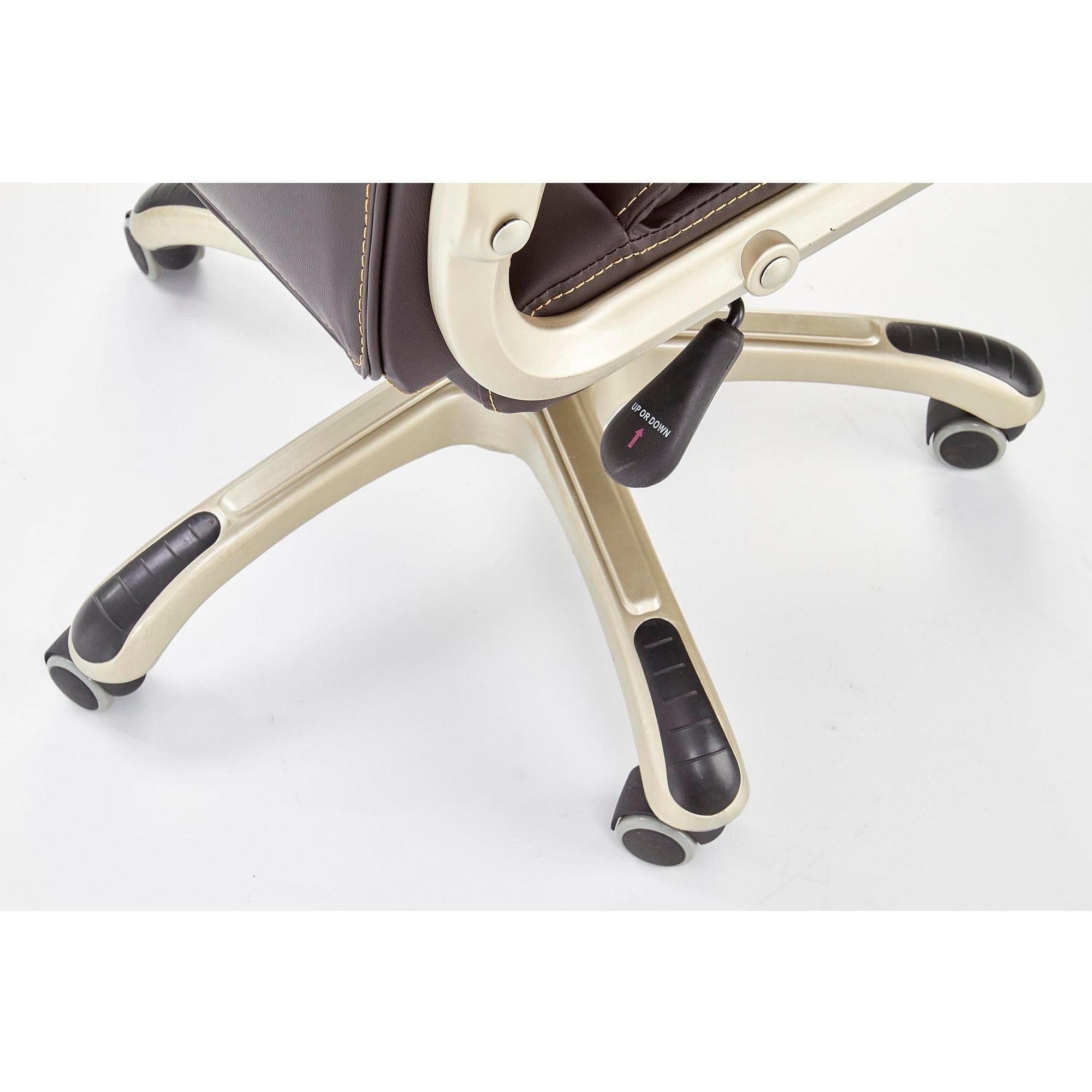 Scaun de birou DESMOND, maro inchis, piele ecologica, 67x70x112/119 cm