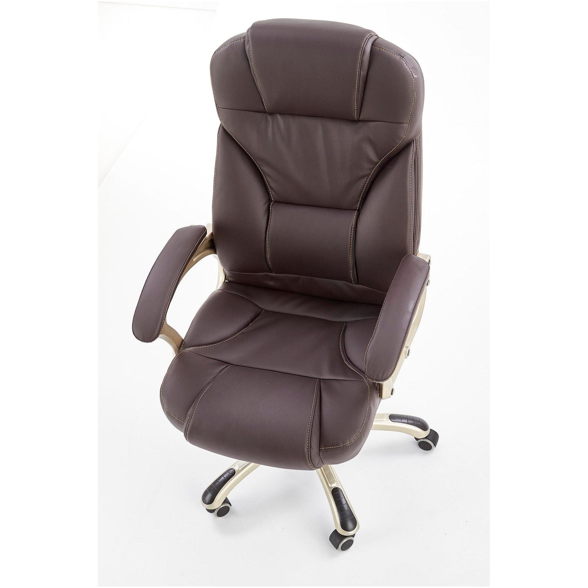 Scaun de birou DESMOND, maro inchis, piele ecologica, 67x70x112/119 cm
