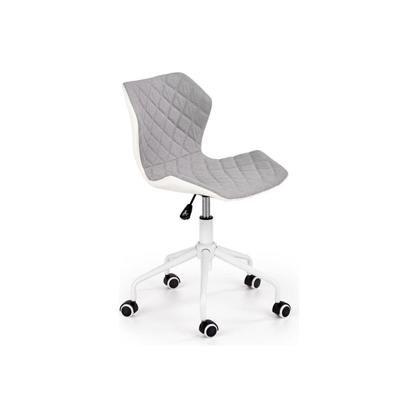 Scaun de birou MATRIX 3, alb/gri, piele ecologica/stofa, 48x57x79/88 cm