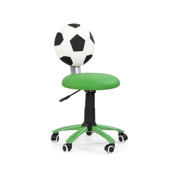 Scaun de birou pentru copii GOL, verde/alb/negru, piele ecologica, 39x52x75/85 cm