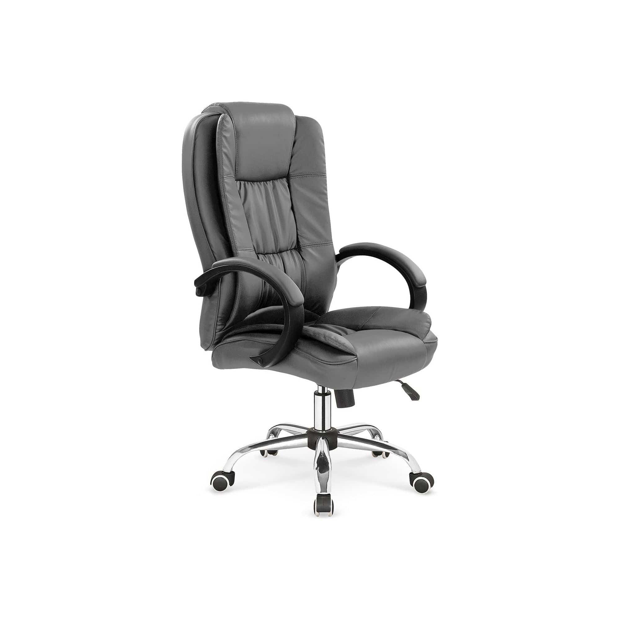 Scaun de birou RELAX, gri, piele ecologica, 64x75x110/118 cm