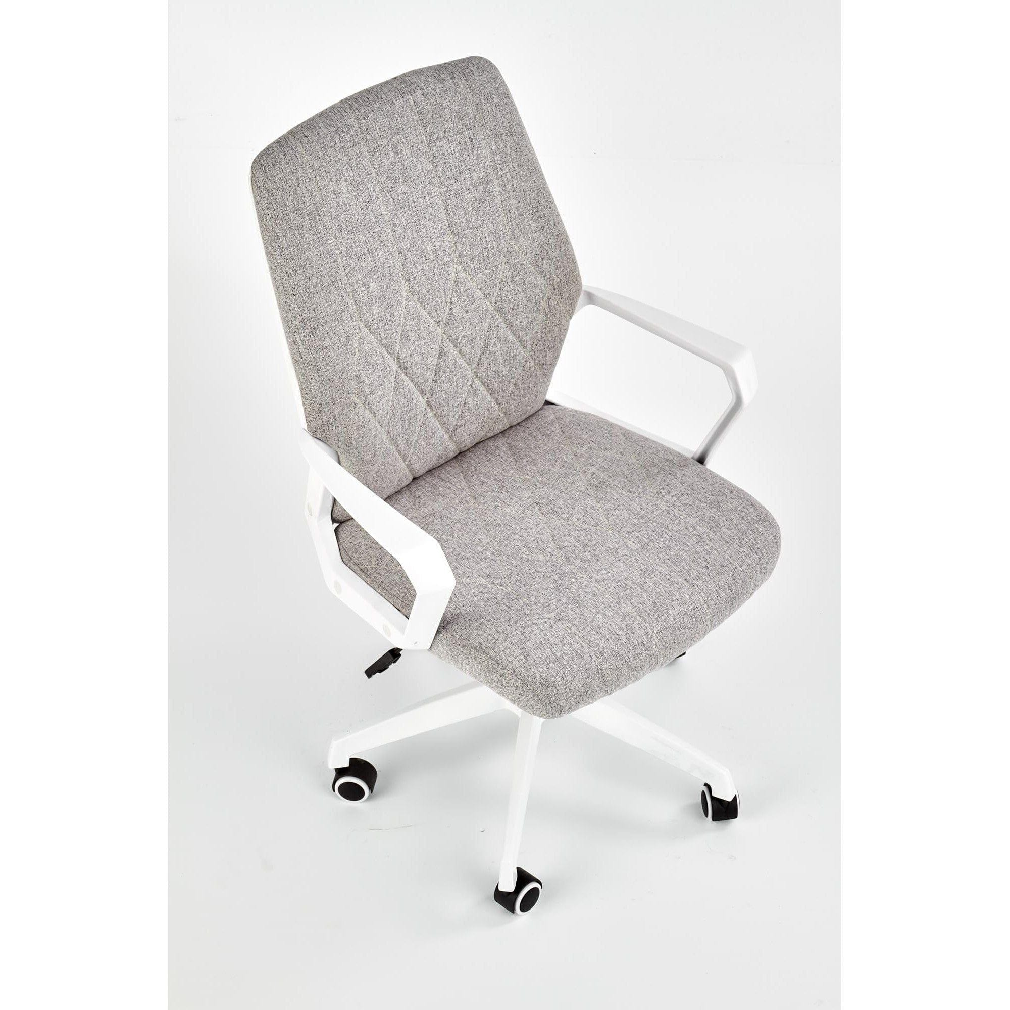 Scaun de birou SPIN 2, grej/alb, stofa clasica/metal, 59x62x99/106 cm