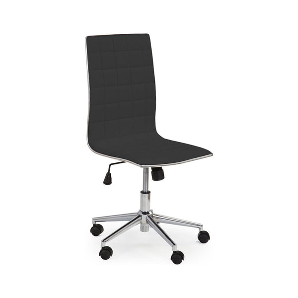 Scaun de birou TIROL, negru, piele ecologica/metal, 44X46X97/107 cm
