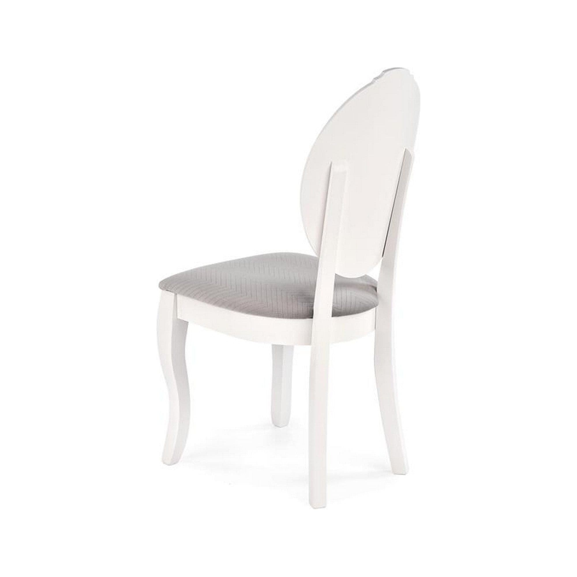 Scaun dining VELO, gri/alb, stofa catifelata/lemn, 44x53x96 cm