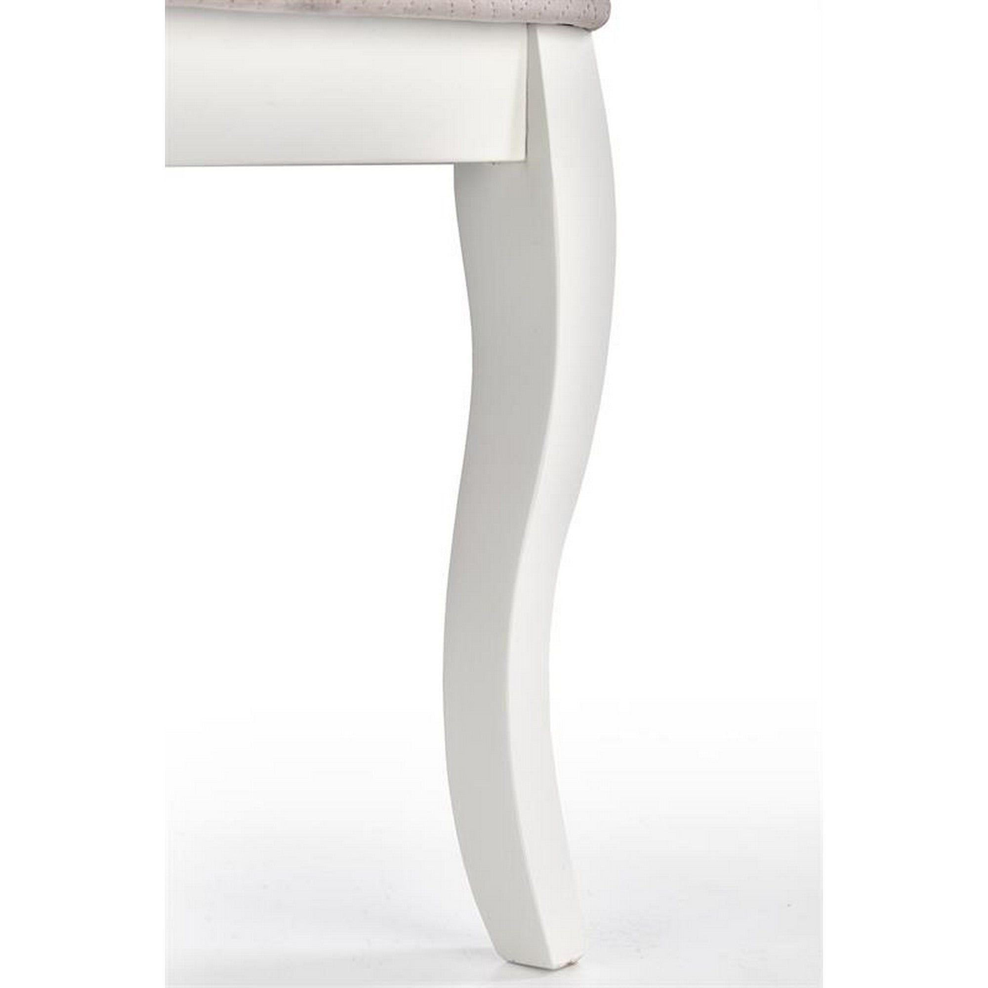 Scaun dining VELO, gri/alb, stofa catifelata/lemn, 44x53x96 cm