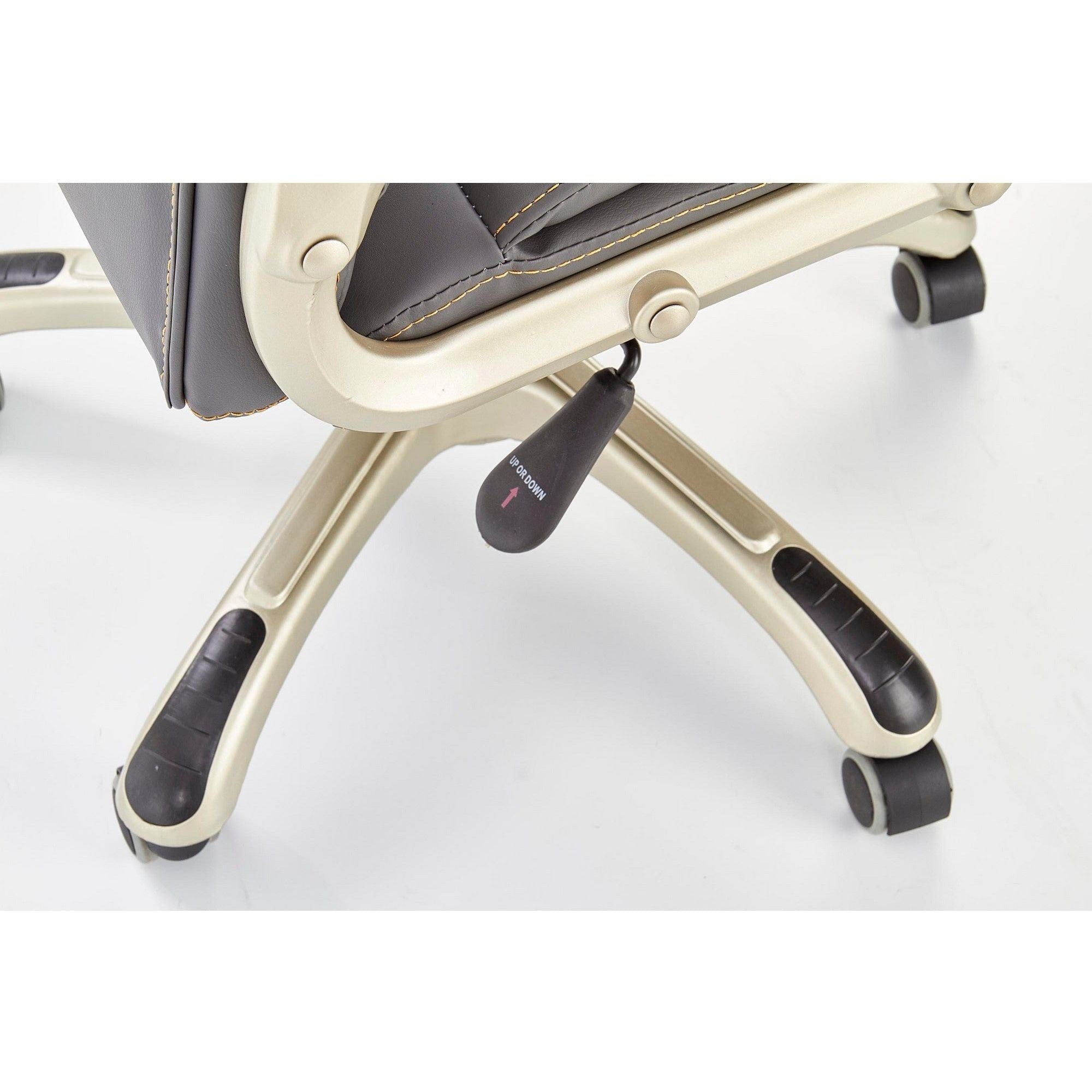 Scaun directorial DESMOND, gri, piele ecologica/cauciuc, 67x70x112/119 cm