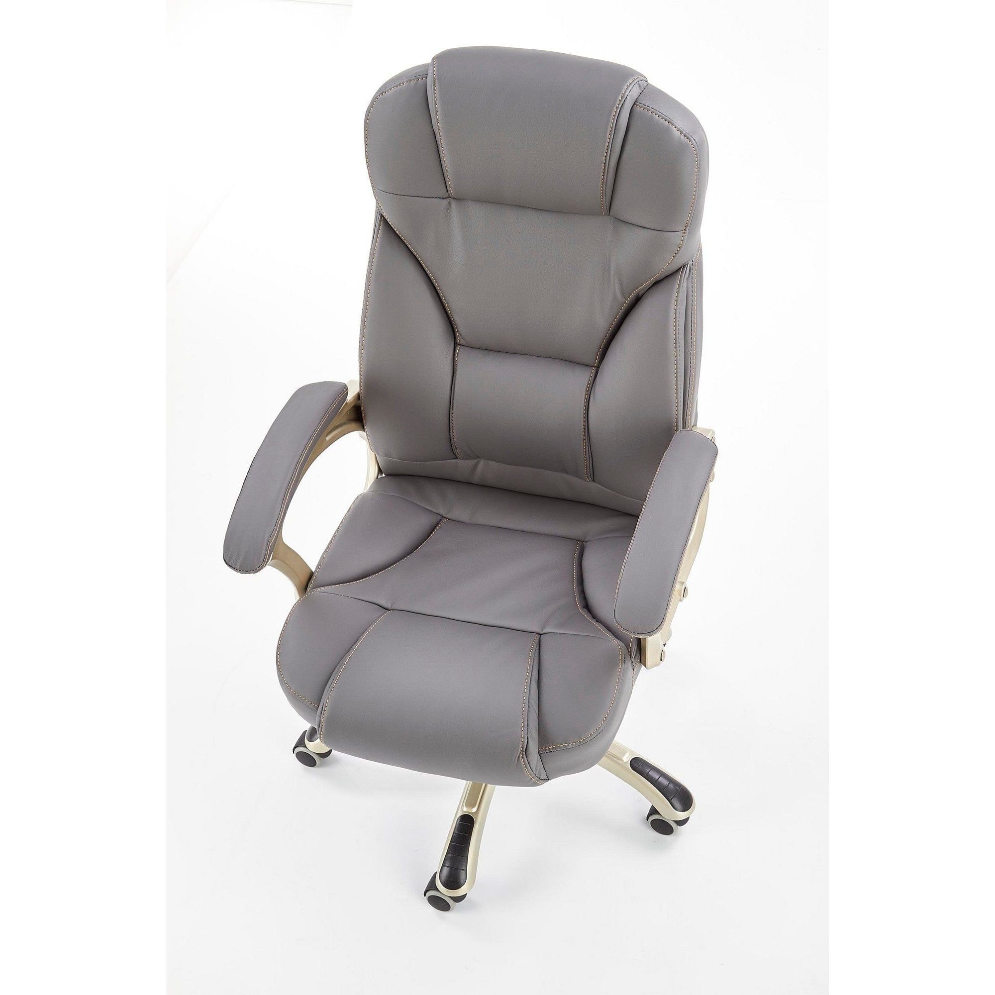 Scaun directorial DESMOND, gri, piele ecologica/cauciuc, 67x70x112/119 cm