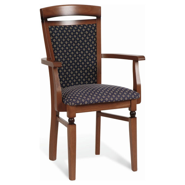 Scaun DKRS-P, albastru marin/nuc, stofa clasica/lemn, 57x55x94 cm