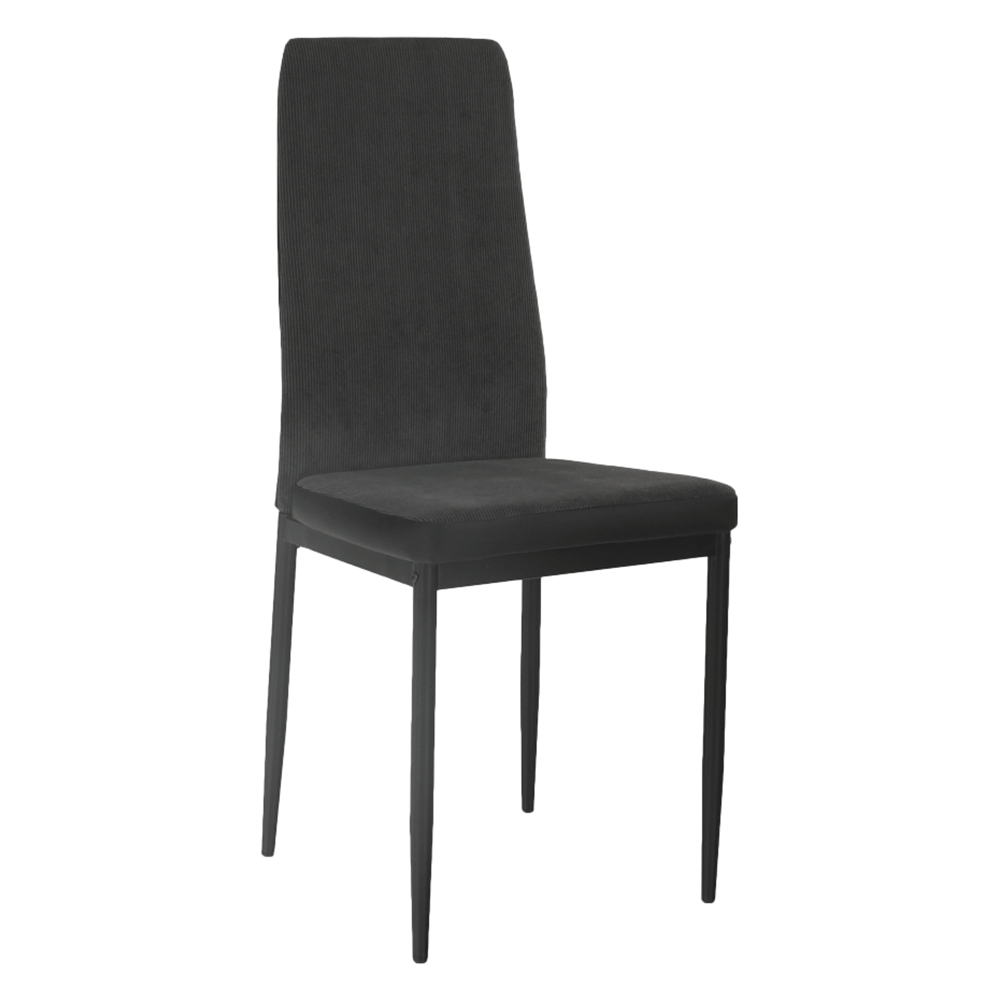Scaun ENRA, gri inchis/negru, textil/metal, 41x46x98 cm