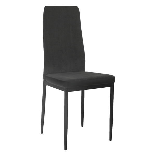 Scaun ENRA, gri inchis/negru, textil/metal, 41x46x98 cm