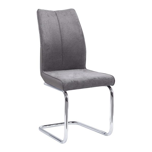 Scaun FARULA, gri/crom, piele ecologica/metal, 43x62x91 cm