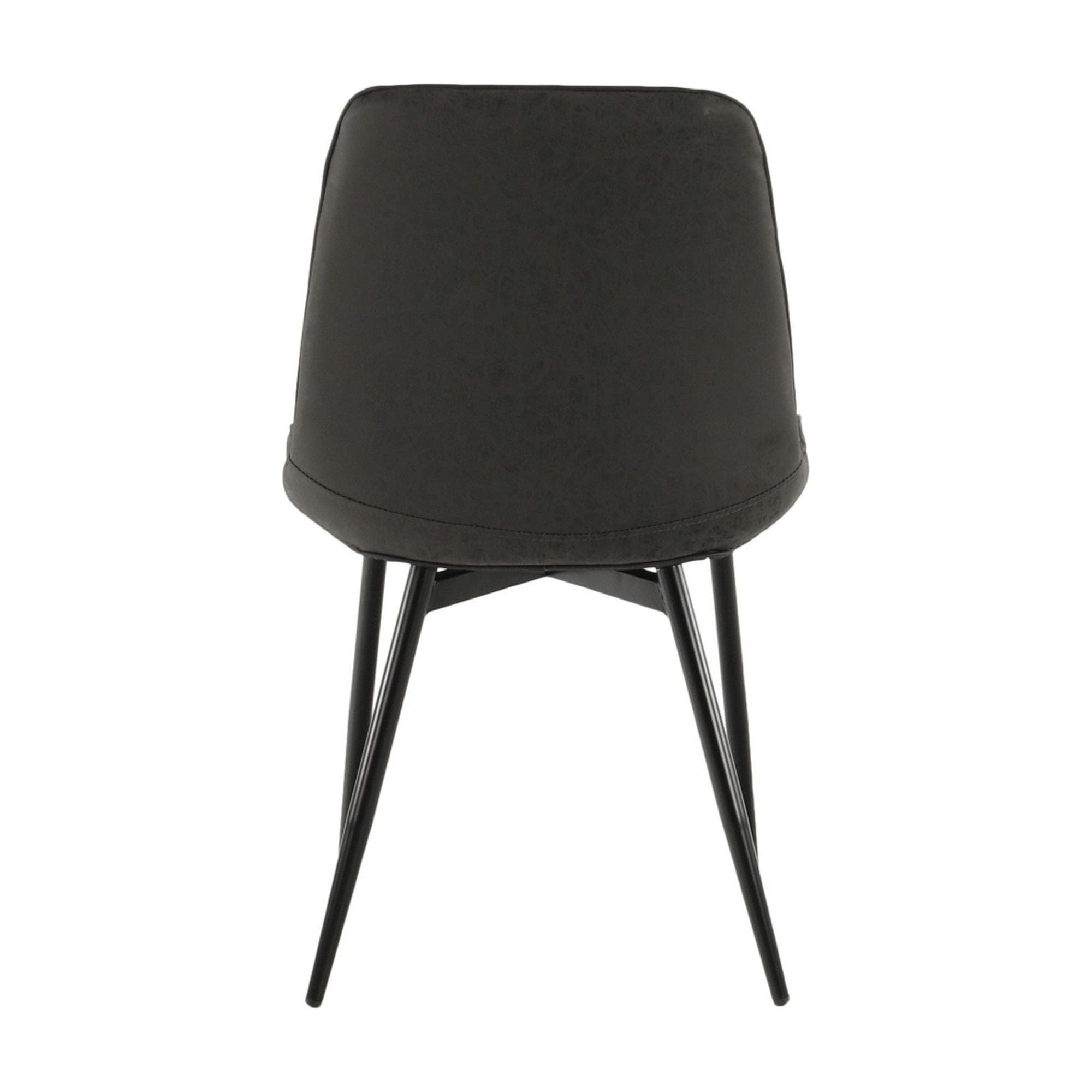 Scaun HAZAL, gri inchis/negru, piele ecologica/metal, 49x85x57 cm