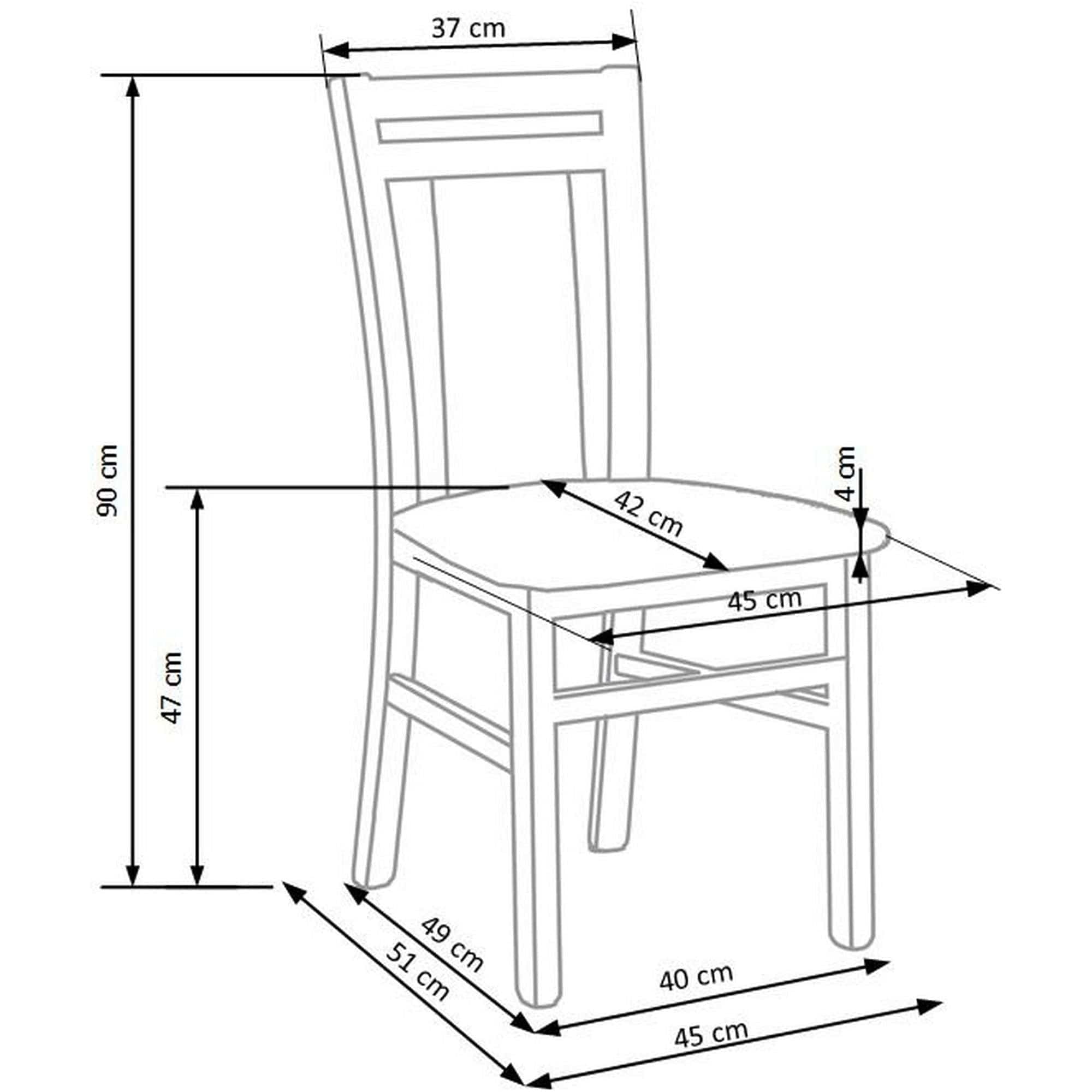 Scaun HUBERT 8, bej/alb, stofa clasica/lemn de fag, 45x51x90 cm