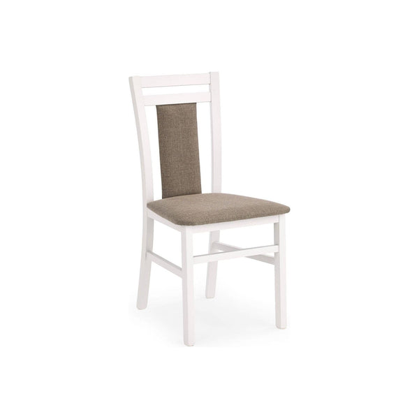 Scaun HUBERT 8, bej/alb, stofa clasica/lemn de fag, 45x51x90 cm