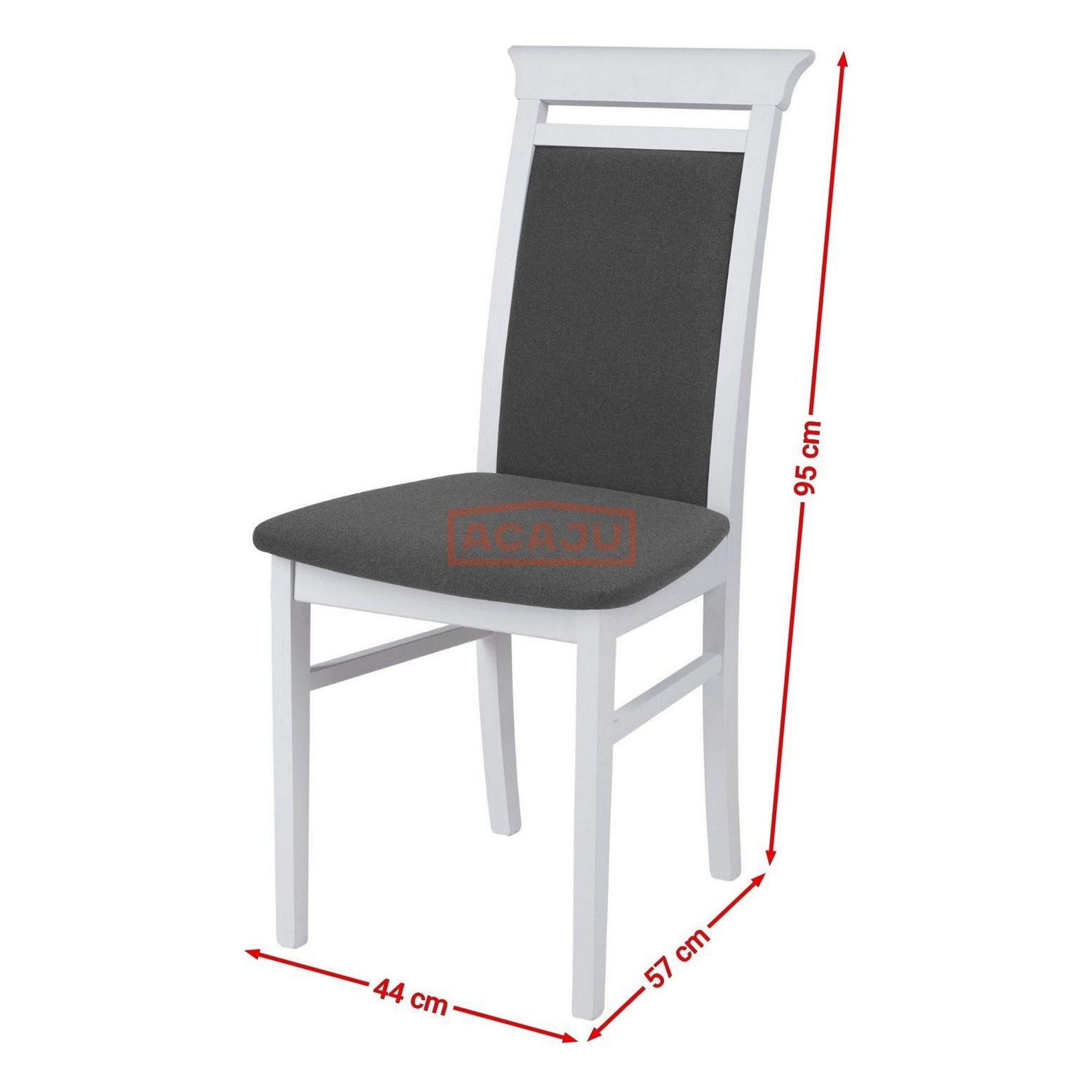 Scaun IDENTO, gri/alb, stofa/lemn, 44x57x95 cm