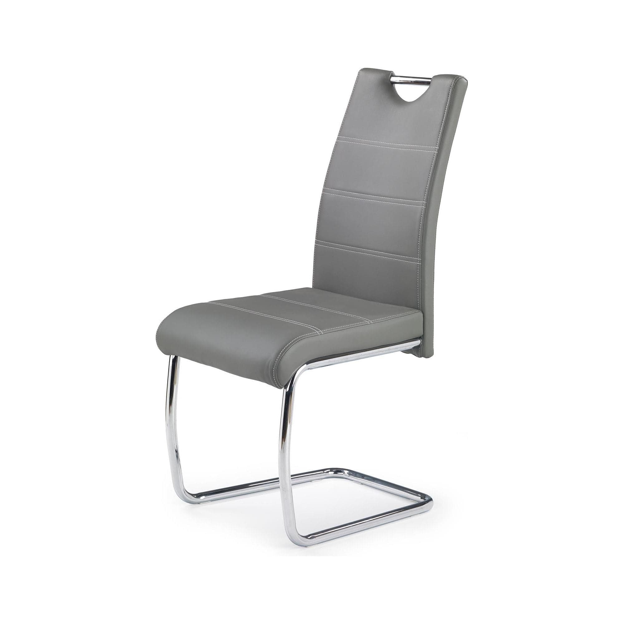 Scaun K211, gri/crom, piele ecologica/metal, 42x60x97 cm