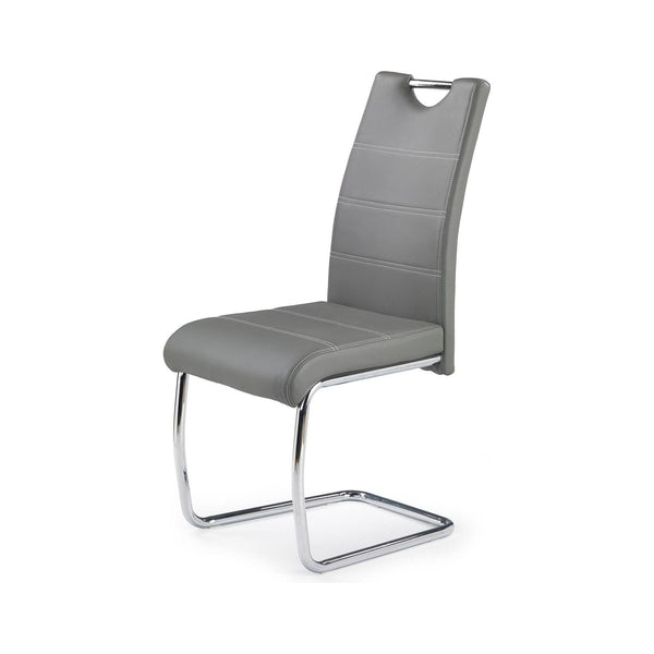 Scaun K211, gri/crom, piele ecologica/metal, 42x60x97 cm