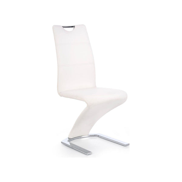 Scaun K291, alb/crom, piele ecologica/metal, 45X63X101 CM