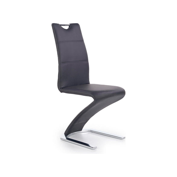Scaun K291, negru/crom, piele ecologica/metal, 45X63X101 CM