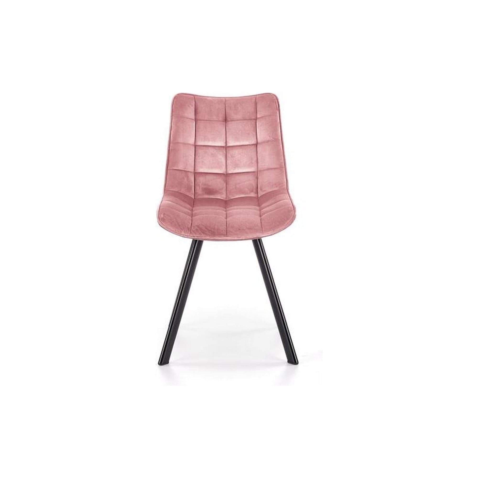 Scaun K332, roz/negru, stofa catifelata/metal, 46x61x84 cm