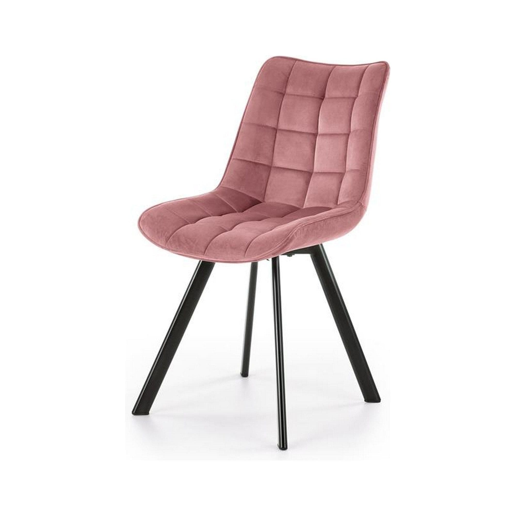 Scaun K332, roz/negru, stofa catifelata/metal, 46x61x84 cm
