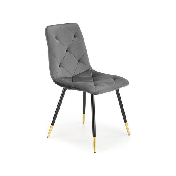 Scaun K438, gri/negru, stofa catifelata/metal, 45x50x86 cm