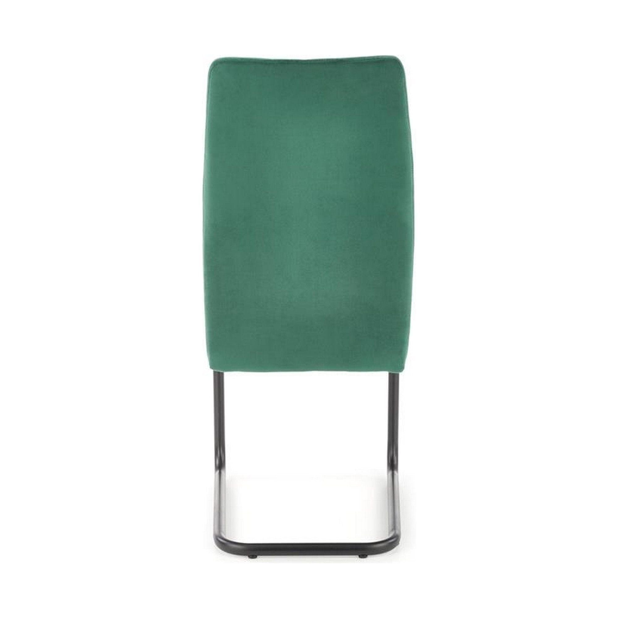 Scaun K444, verde/negru, stofa catifelata/metal, 44x54x97 cm