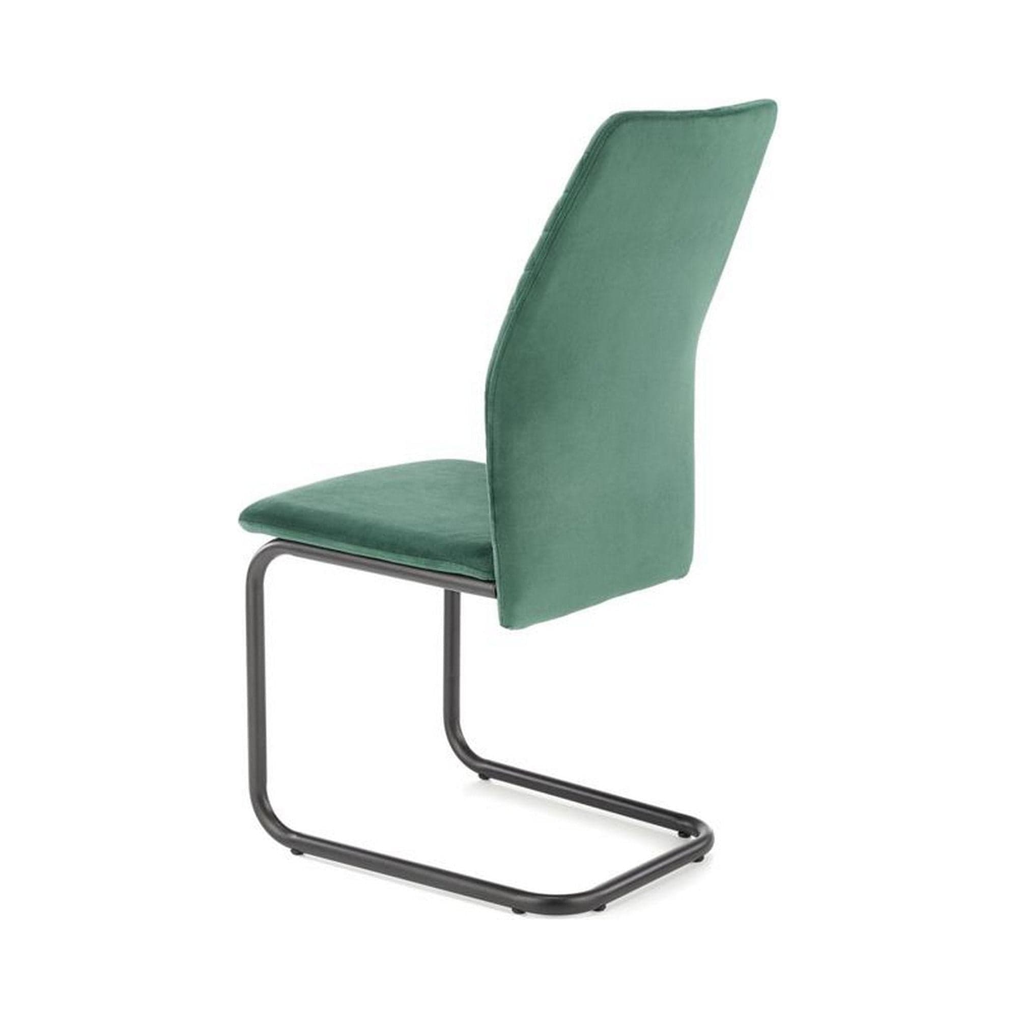 Scaun K444, verde/negru, stofa catifelata/metal, 44x54x97 cm