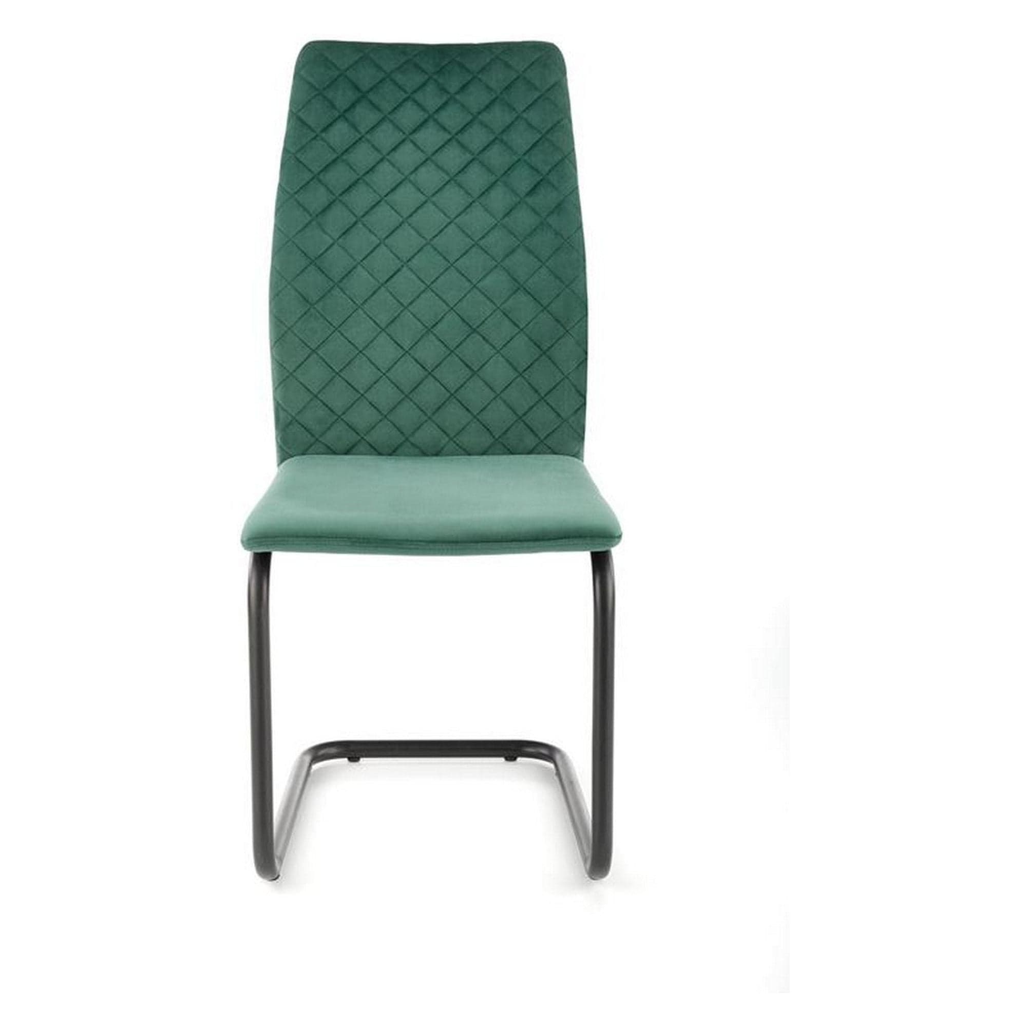 Scaun K444, verde/negru, stofa catifelata/metal, 44x54x97 cm