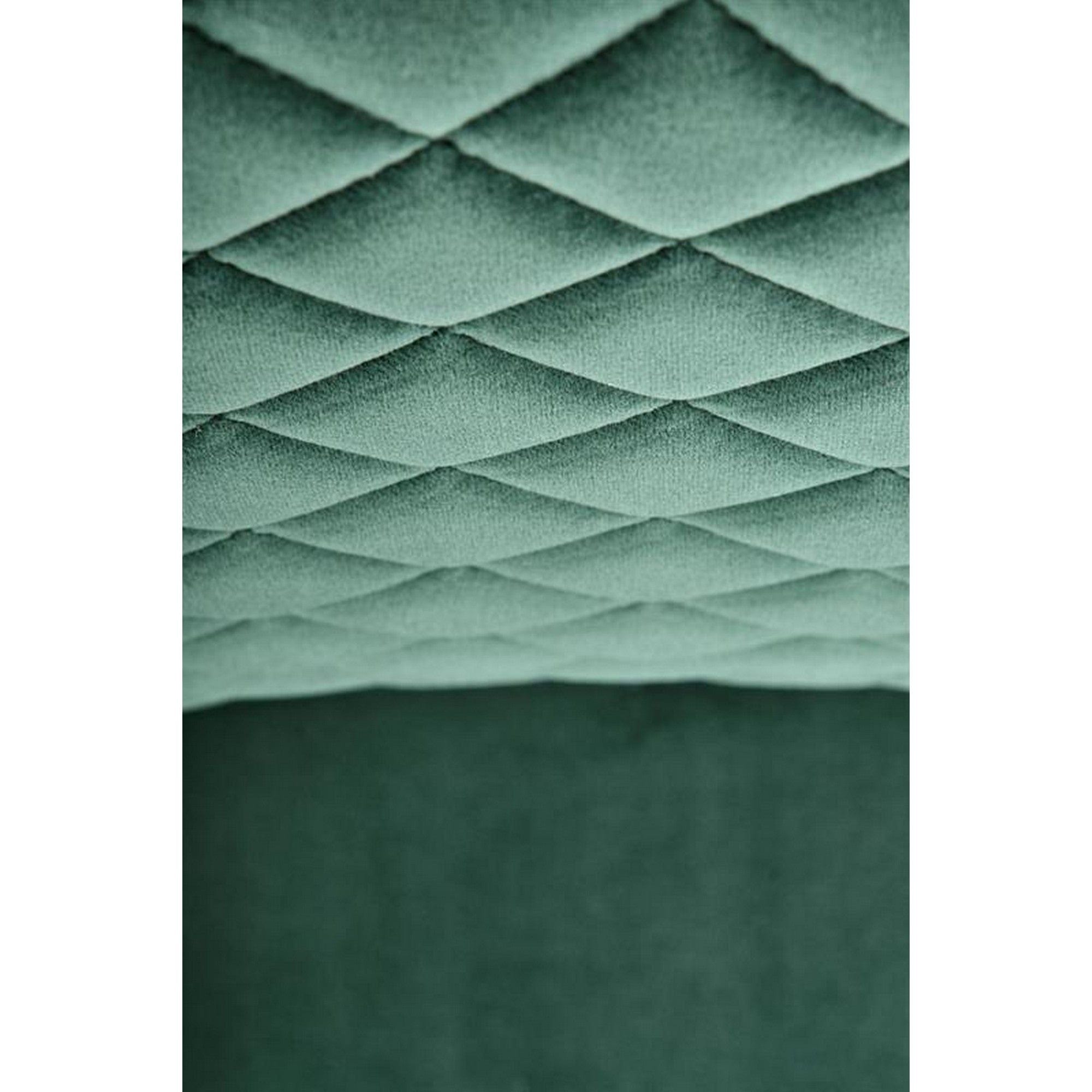 Scaun K444, verde/negru, stofa catifelata/metal, 44x54x97 cm