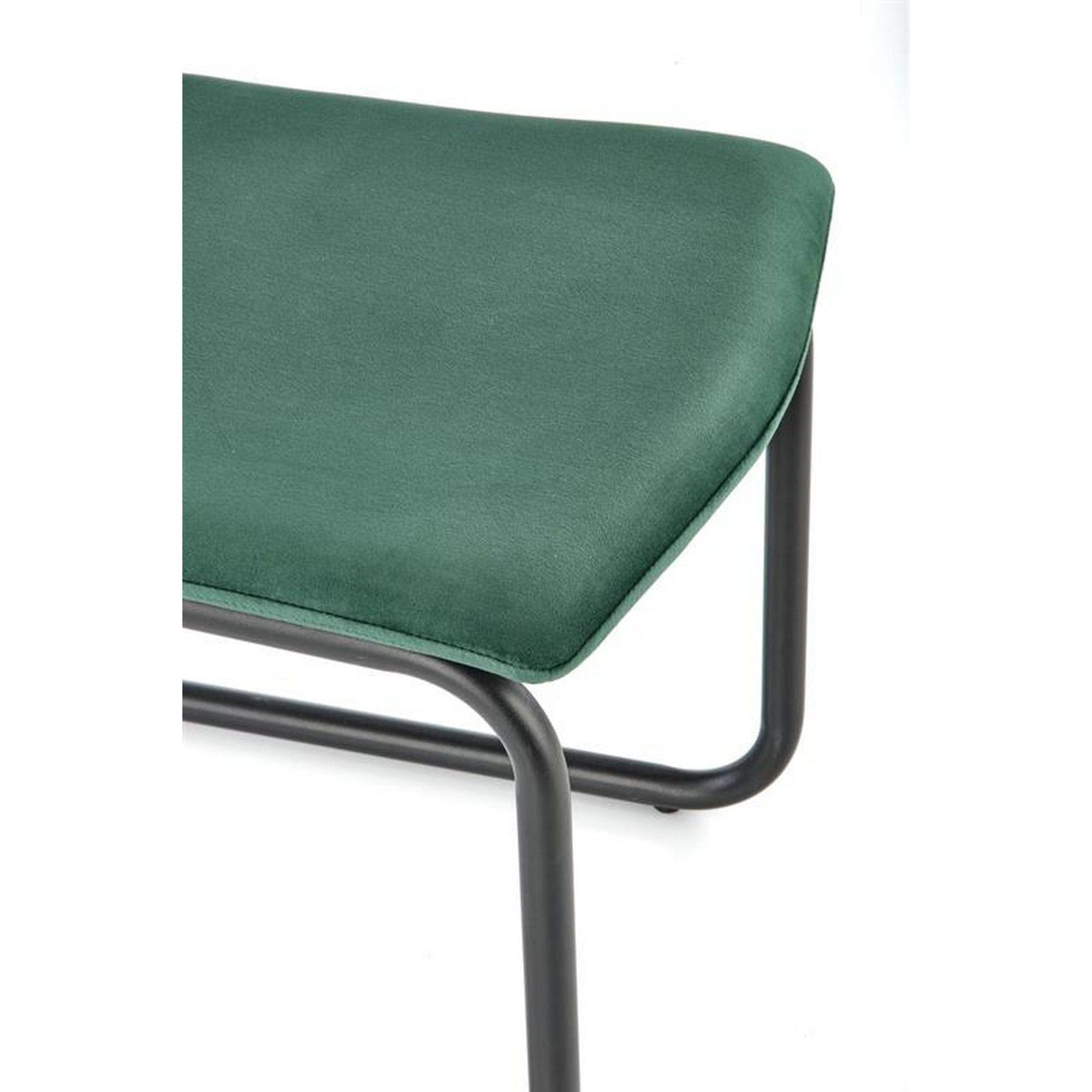 Scaun K444, verde/negru, stofa catifelata/metal, 44x54x97 cm