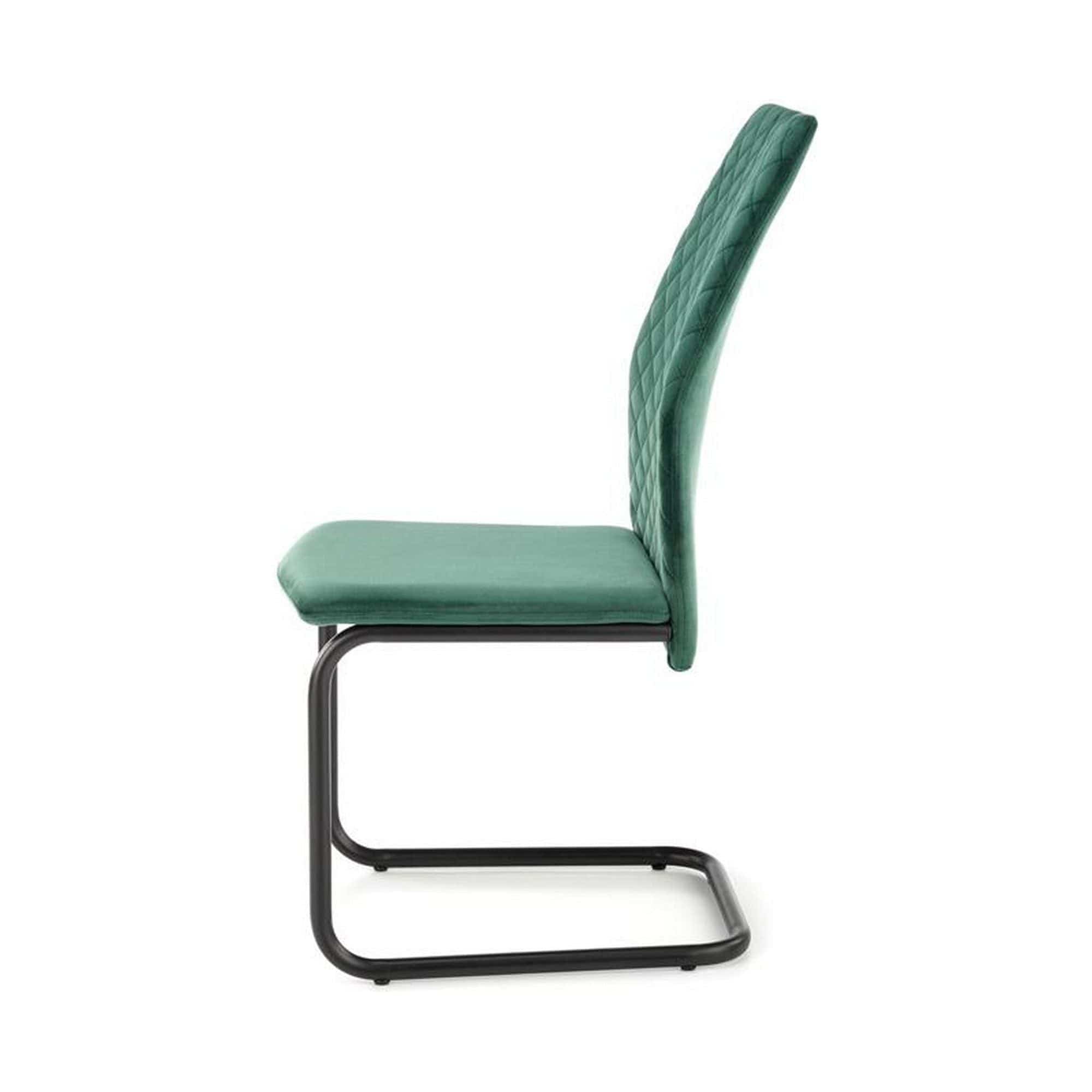 Scaun K444, verde/negru, stofa catifelata/metal, 44x54x97 cm