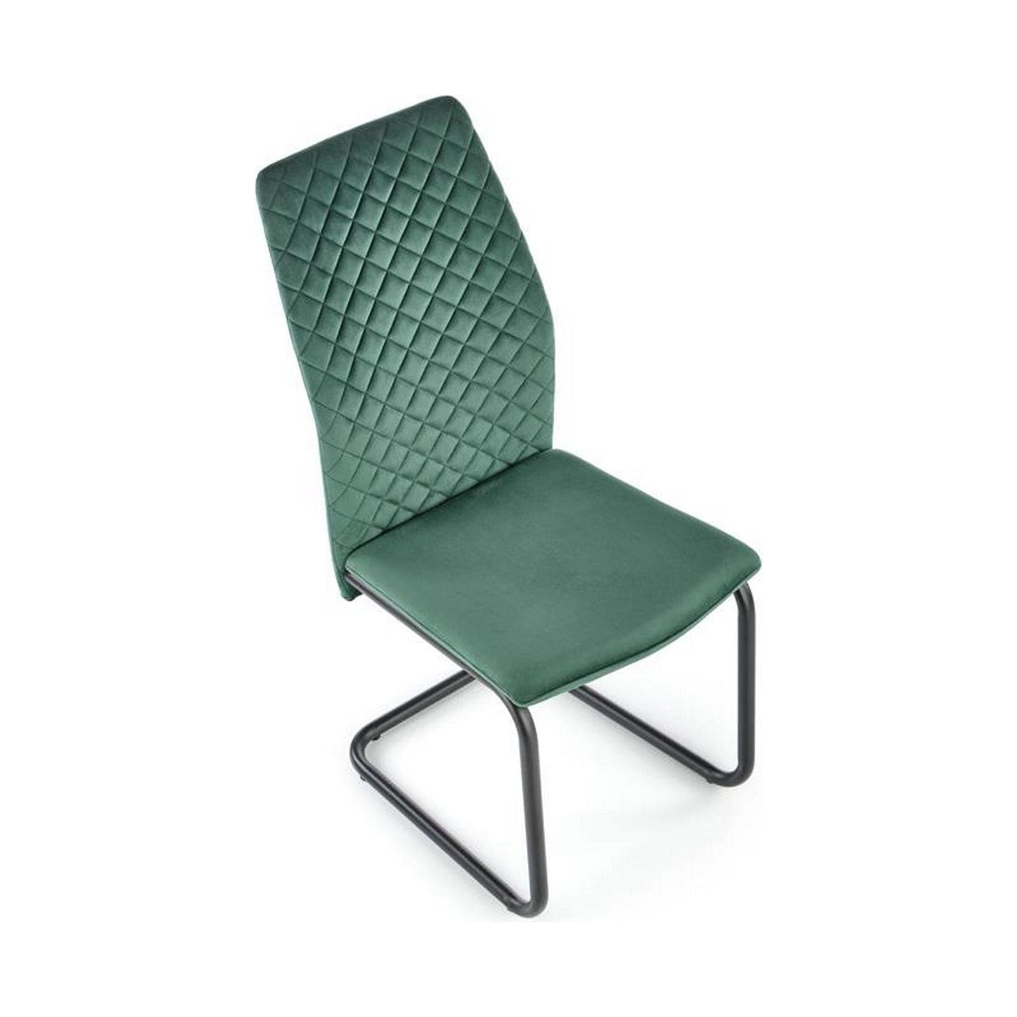 Scaun K444, verde/negru, stofa catifelata/metal, 44x54x97 cm